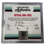 K. Fiala #22 Goal Puck LAK 12.10.25