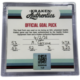 M. Carcone #53 UTA Goal Puck 4.2.26