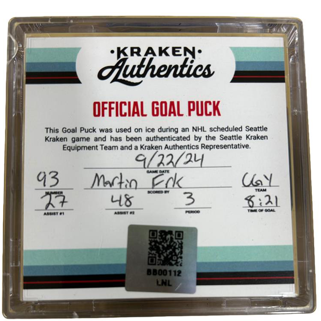 M. Frk #93 Goal Puck CGY 9.22.24