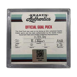 B. Leason #20 Goal Puck ANA - 11.27.24
