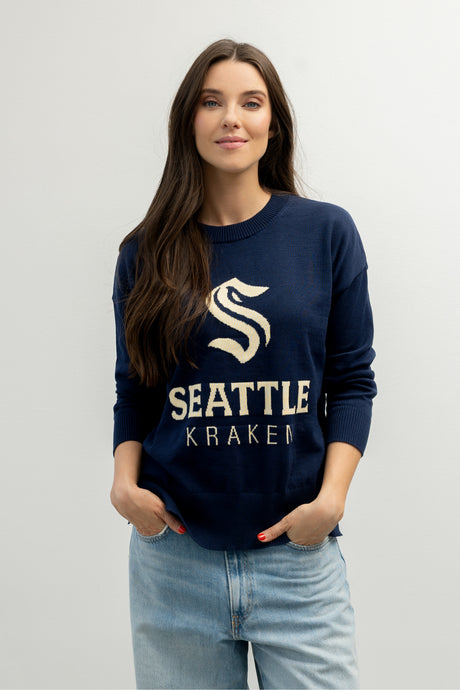 Seattle Kraken Line Change Team Logo Knit Sweater
