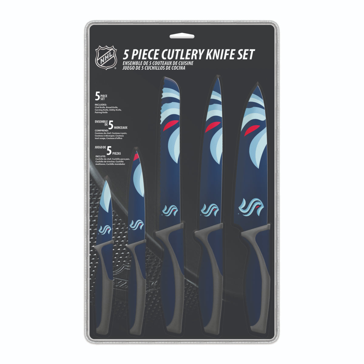 Seattle Kraken 5pc Kitchen Knife Set