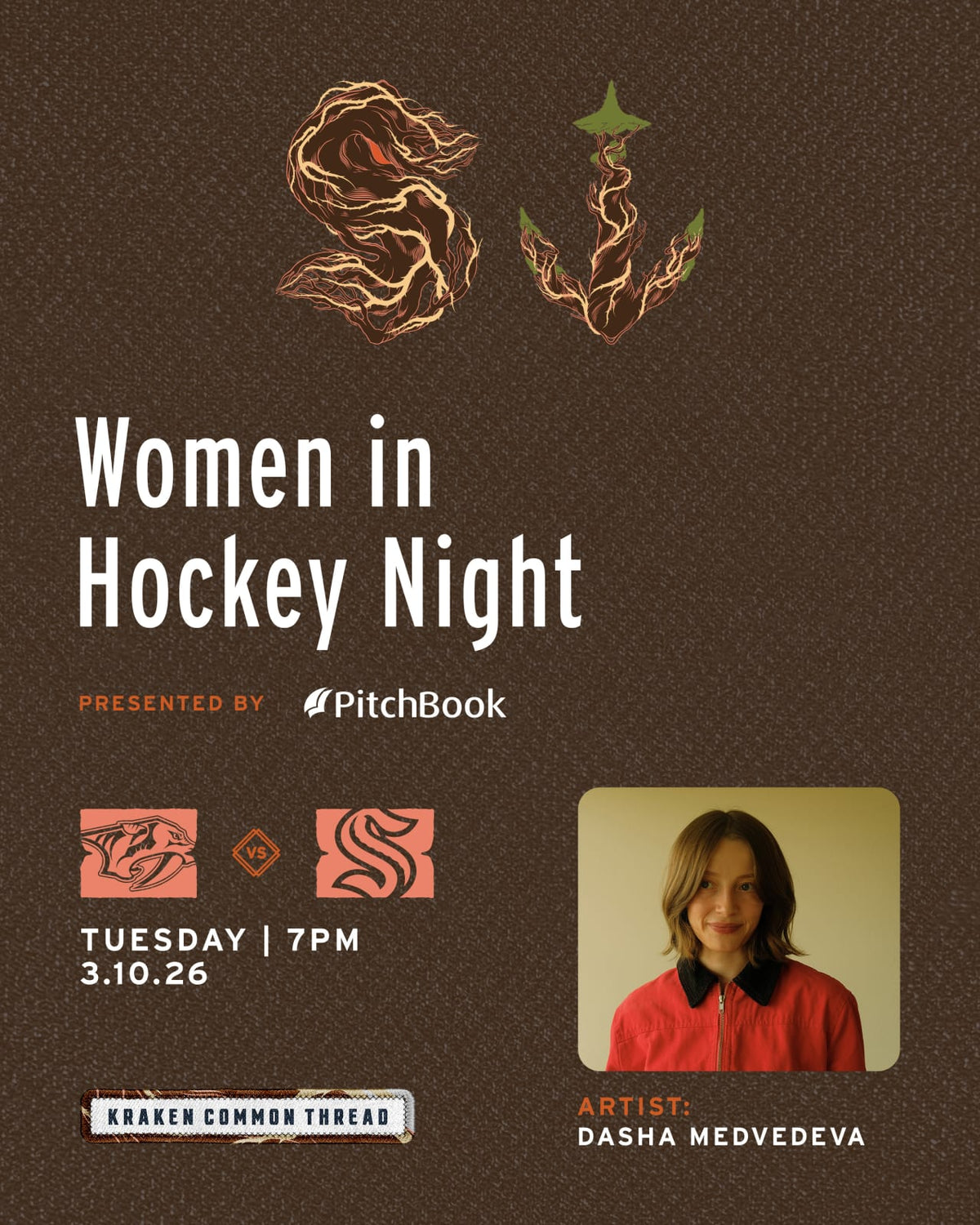Seattle Kraken Common Thread Women In Hockey Tee 2025-26