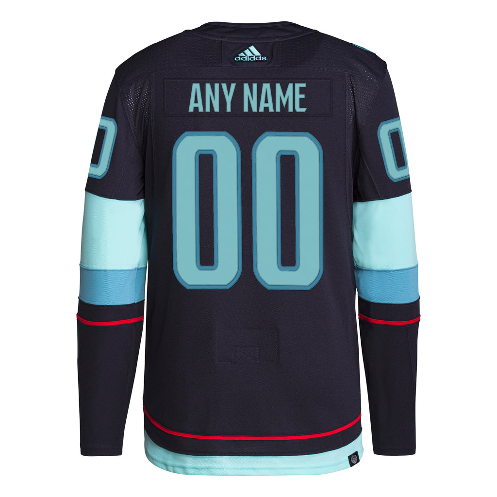 Custom Hockey Jerseys Seattle Kraken Jersey Name and Number 2022-23 Reverse Retro Ice Blue