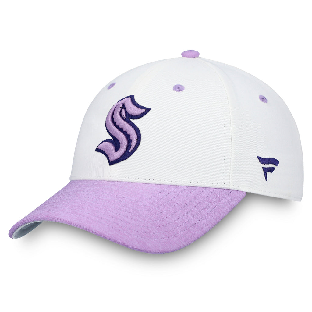 Fanatics Branded White/Purple Seattle Kraken 2021 Hockey Fights Cancer Performance T-Shirt