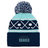 Seattle Kraken Outerstuff Youth Stick and Puck Print Beanie