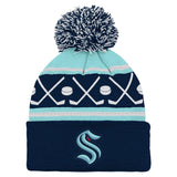 Seattle Kraken Outerstuff Youth Stick and Puck Print Beanie