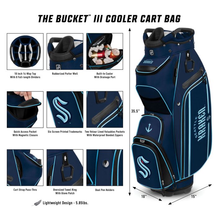 Seattle Kraken Caddy Cooler Golf Bag